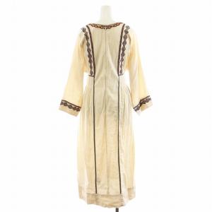ISABEL MARANT ETOILE ワンピース ロング丈 長袖 刺繍 コットン 36 S ベージュ