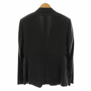 EMPORIO ARMANI スーツ セットアップ 上下 テーラードジャケット シングル パンツ スラックス ストライプ柄 シルク混 絹 48 M グレー