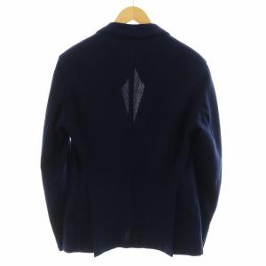 EMPORIO ARMANI テーラードジャケット ブレザー シングル コットン EU48 M 紺 ネイビー