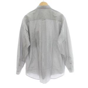 Papas WALL GUY SHIRT ボタンダウンシャツ カジュアルシャツ 長袖 ストライプ柄 コットン L グレー