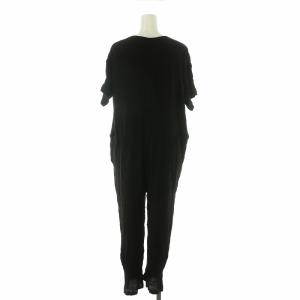 FREAK'S STORE シャツオールインワン パンツ Vネック 半袖 テーパード M 黒 ブラック /NQ