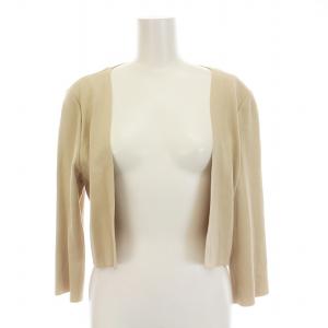 スクエアカーディガン ボレロ ニット 羽織り 七分袖 42 L ベージュ /YM