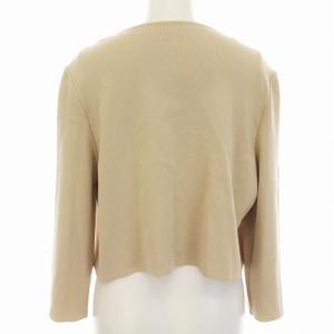 FOXEY NEW YORK スクエアカーディガン ボレロ ニット 羽織り 七分袖 42 L ベージュ /YM