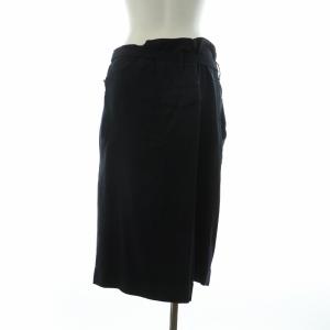 COMME des GARCONS ポリエステル縮絨加工変形デザイン ショートパンツ フレア ハーフ ベルト付き M 黒 ブラック