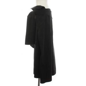 Yohji Yamamoto +NOIR スカート ロング リネン コットン 1 S 黒 ブラック NR-S25-306
