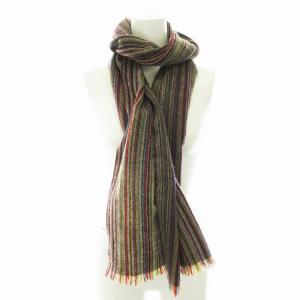 PAUL SMITH マフラー ストール ストライプ 総柄 カラフル フリンジ マルチカラー