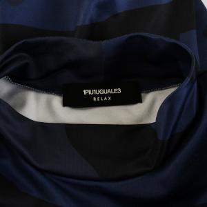 1PIU1UGUALE3 RELAX Tシャツ カットソー カモフラ 迷彩柄 ハイネック 長袖 50 XL 青 ブルー 紺 ネイビー /YM