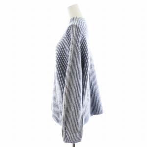 Theory 22AW WARM CASH BICOLOR MOCK NK ニット セーター 長袖 ストライプ柄 ウール カシミヤ混 絹