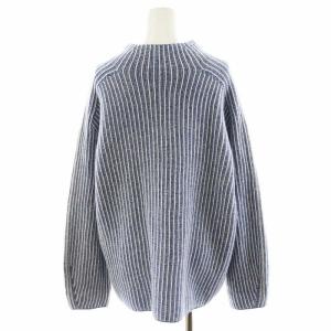 Theory 22AW WARM CASH BICOLOR MOCK NK ニット セーター 長袖 ストライプ柄 ウール カシミヤ混 絹