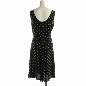 Max Mara ワンピース マキシ ロング ノースリーブ ドット 絹 シルク シアー シースルー USA6 M 黒 ブラック ベージュ