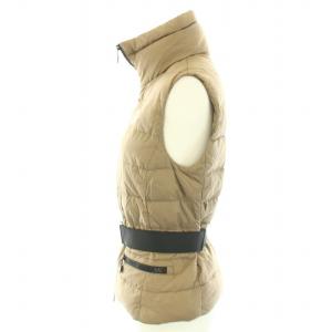 MONCLER ガエラジレ GAELLE GILET ダウンベスト アウター ベルト アニメタグ 0 S 茶 ブラウン 黒 ブラック