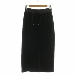 タイトスカート ミモレ ロング バックセンタースリット 1 S 黒 ブラック