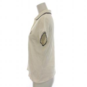 MONCLER ポロシャツ ロゴワッペン コットン 半袖 白 ホワイト