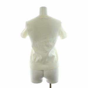 CHANEL ニット カットソー 薄手 半袖 プルオーバー クルーネック 38 M 白 ホワイト