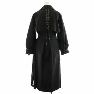 Ameri VINTAGE Balloon sleeve pleats trench トレンチコート ロング丈 プリーツ アウター F 黒 ブラック
