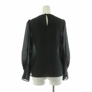 CELFORD シャツ ブラウス シアー 長袖 プルオーバー シースルー 36 S 黒 ブラック