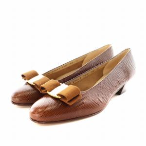 ヴァラリボン パンプス 5.5 ブラウン