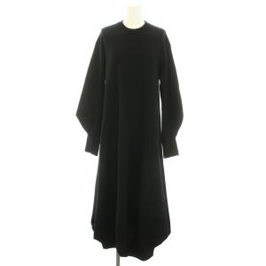 24AW ダブルタックニットワンピ W TUCK KNIT OP ニットワンピース ロング マキシ クルーネック