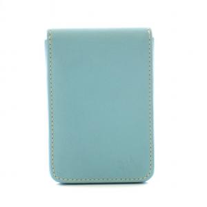 COACH カードケース 名刺入れ フラップ レザー 水色