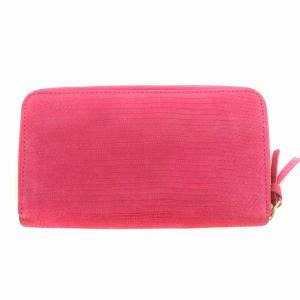 TORY BURCH 長財布 パイソン型押し ヌバックレザー ピンク