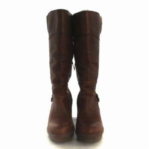 UGG australia ロングブーツ レザー ボア ウェッジソール 1003063 US10 26.5cm 茶 ブラウン 大きいサイズ