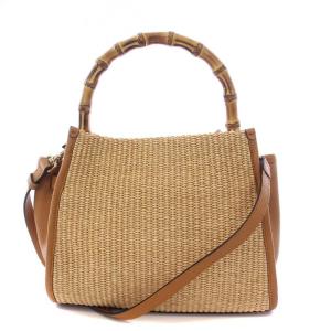 タグ付き 23SS ハンドバッグ ショルダーバッグ 2WAY バンブーハンドル ベージュ /KH