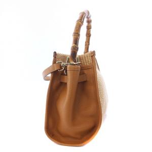 ANAYI タグ付き 23SS ハンドバッグ ショルダーバッグ 2WAY バンブーハンドル ベージュ /KH