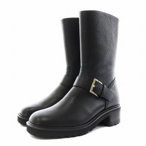 DIANA ショートブーツ チャンキーヒール 22.5cm 黒 ブラック /AN12