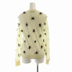 christian wijnants カットソー ニット 刺繍装飾 長袖 S ベージュ 黒 ブラック WPI405K0HIN /RO