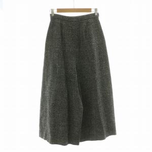 ENFOLD ガウチョ パンツ バギー ワイド ガウチョ 麻 リネン混 36 S 黒 ブラック アイボリー