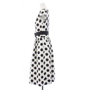 M'S GRACY タグ付き ワンピース ロング 半袖 ドット 38 M 白 黒 ホワイト ブラック /KH