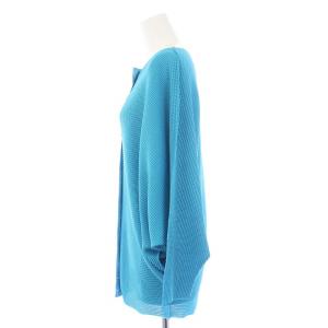 ISSEY MIYAKE カーディガン ドルマンスリーブ 七分袖 プリーツ 青 ブルー