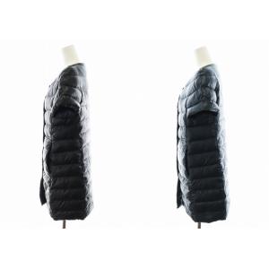 HERNO ダウンジャケット 半袖 リバーシブル アウター 42 M 黒 ブラック 青 ブルー PI0027D /AN17