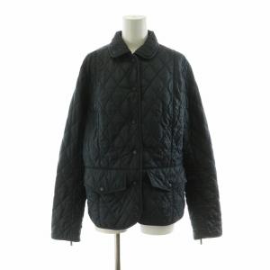 キルティングジャケット アウター 袖ジップ 長袖 UK12 M 黒 ブラック