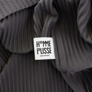 HOMME PLISSE ISSEY MIYAKE タンクトップ ノースリーブカットソー Vネック プリーツ 4 XL グレー HP55JE010