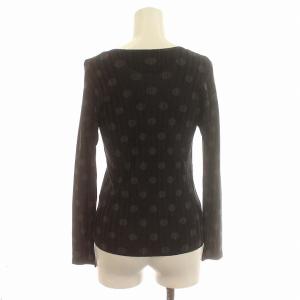 PLEATS PLEASE ISSEY MIYAKE イッセイミヤケ カットソー ドット 水玉 プリーツ 長袖 ストレッチ 3 M?L 黒 グレー