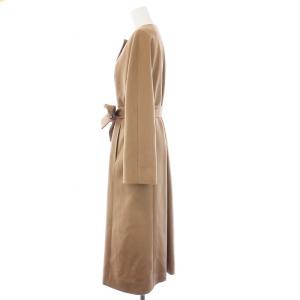 ANAYI 23AW カシミヤノーカラーベルトコート 38 ブラウン