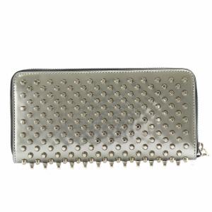 Christian Louboutin パネトーネ 長財布 スタッズ レザー シルバー