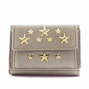 ネモ NEMO 三つ折り財布 小銭入れ スタッズ 星 スター レザー グレー /AN5 OH