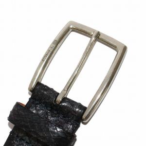 ETRO レザーベルト 革ベルト パイソン型押し 裏側ペイズリー 36 90 緑 黒 グリーン ブラック