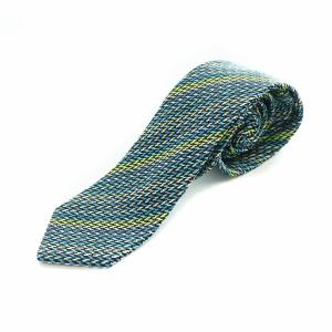 ネクタイ レギュラータイ シルク 総柄 青 ブルー 緑 グリーン /BB