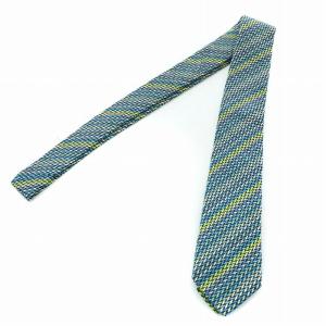 ETRO ネクタイ レギュラータイ シルク 総柄 青 ブルー 緑 グリーン /BB