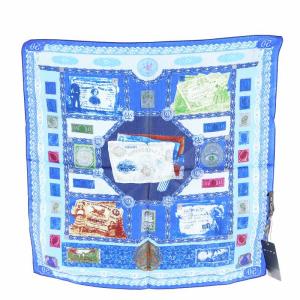 ETRO スカーフ ポケットチーフ 紙幣柄 シルク 絹 青 ブルー /AN8