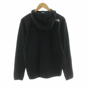 THE NORTH FACE NYLON FLEECE HOODIE ジップアップパーカー フーディー 長袖 ロゴプリント フード L 黒 ブラック