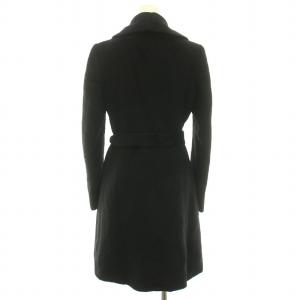 TOMORROWLAND collection ショールカラーコート ダブル アウター ミドル リボンベルト アルパカ ウール混 38 M 黒 ブラック