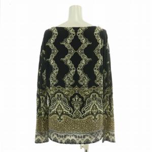 ETRO カットソー 長袖 クルーネック ストレッチ 総柄 カシミヤ混 46 XL マルチカラー タグ付き