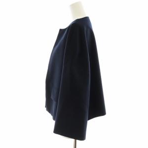 ADORE セットアップ 上下 ノーカラージャケット フレアスカート ひざ丈 38 M 紺 ネイビー