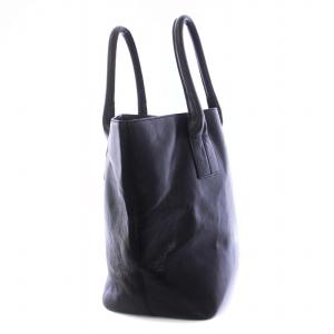HIROFU トートバッグ ハンドバッグ レザー 黒 ブラック