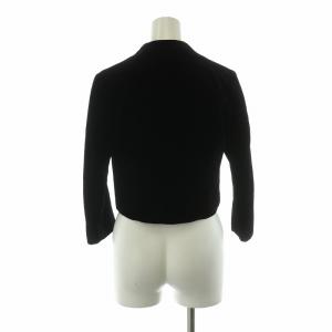 SYBILLA ノーカラージャケット フォーマル ショート丈 ベロア 総裏地 ノーベント M 黒 ブラック