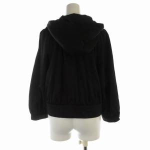 TO BE CHIC ジップアップパーカー フーディー フード フリル ハートモチーフ 長袖 40 L 黒 ブラック